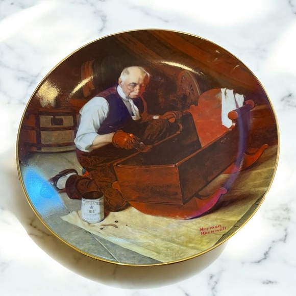 Edwin Knowles Collection of Norman Rockwell Plate Depicting “Grandpa’s Gift” - Picture 3 of 8